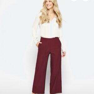Tribal Wide Leg Pants in Burgundy